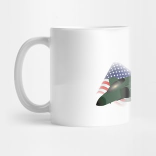 F-4 Phantom Jet Interceptor with US Flag Mug